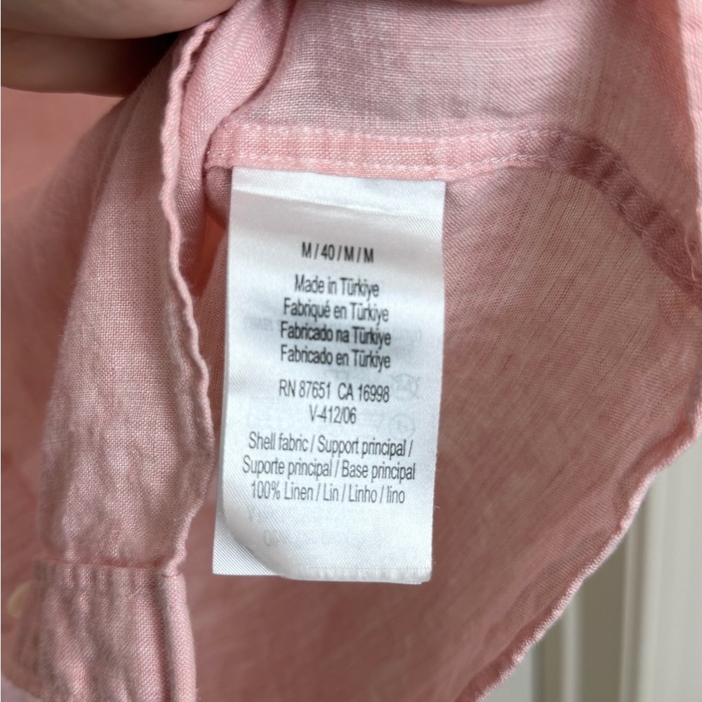 Lacoste Men's Light Pink Button Down Shirt linen size M - Picture 3 of 5